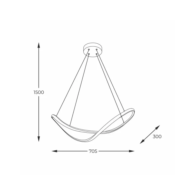 Люстра Zuma Line 19600P-BK Erda Led 1x45W 3000K-6000K 2100Lm IP20