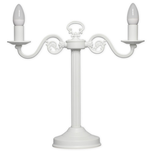 Настільна лампа Lemir Lighting 388 L2 BIA Cereus biały matowy E14 2x60W IP20