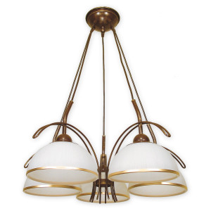 Люстра Lemir Lighting O1485 BR Flex brązowy + zdobienie złotem E27 5x60W IP20