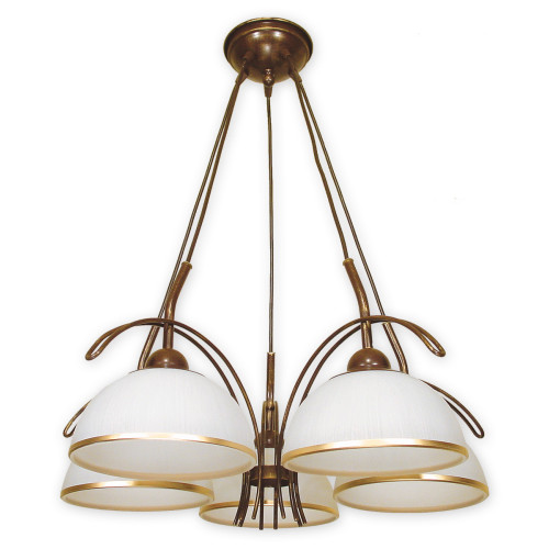 Люстра Lemir Lighting O1485 BR Flex brązowy + zdobienie złotem E27 5x60W IP20