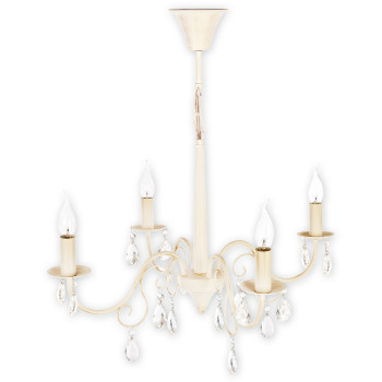 Люстра Lemir Lighting O1954 AB Velio antyczna biel E14 4x60W IP20