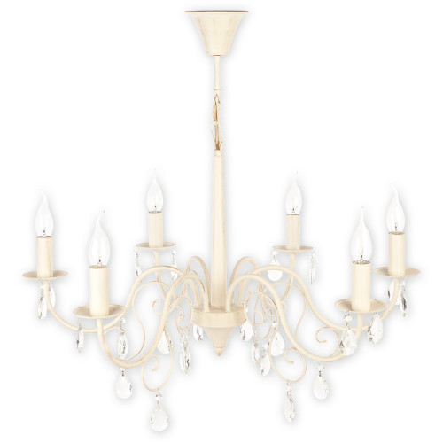 Люстра Lemir Lighting O1956 AB Velio antyczna biel E14 6x60W IP20