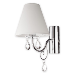 Бра Lemir Lighting O1960 CH BIA Velio Abażur chrom + biały E27 1x60W IP20