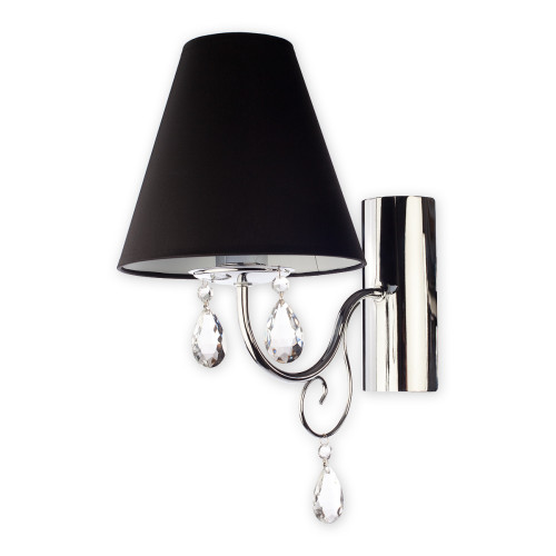 Бра Lemir Lighting O1960 CH CZA Velio Abażur chrom + czarny E27 1x60W IP20