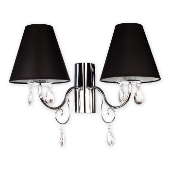 Бра Lemir Lighting O1961 CH CZA Velio Abażur chrom + czarny E27 2x60W IP20