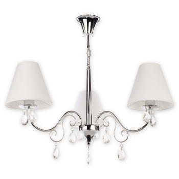 Люстра Lemir Lighting O1963 CH BIA Velio Abażur chrom + biały E27 3x60W IP20