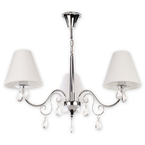 Люстра Lemir Lighting O1963 CH BIA Velio Abażur chrom + biały E27 3x60W IP20