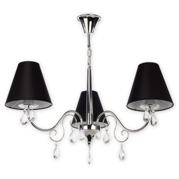 Люстра Lemir Lighting O1963 CH CZA Velio Abażur chrom + czarny E27 3x60W IP20