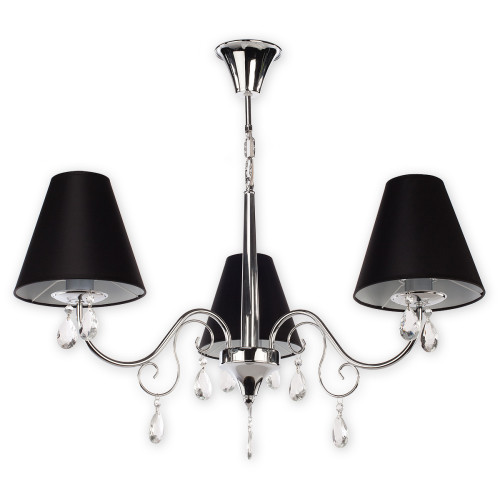 Люстра Lemir Lighting O1963 CH CZA Velio Abażur chrom + czarny E27 3x60W IP20
