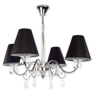 Люстра Lemir Lighting O1964 CH CZA Velio Abażur chrom + czarny E27 4x60W IP20