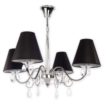 Люстра Lemir Lighting O1964 CH CZA Velio Abażur chrom + czarny E27 4x60W IP20
