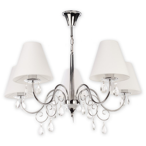 Люстра Lemir Lighting O1965 CH BIA Velio Abażur chrom + biały E27 5x60W IP20