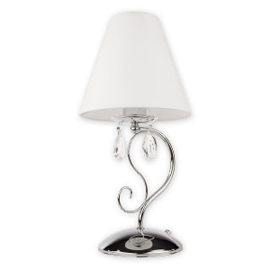 Настільна лампа Lemir Lighting O1968 CH BIA Velio Abażur chrom + biały E27 1x60W IP20