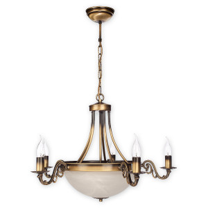 Люстра Lemir Lighting O2125 W7 PAT Arkadia patyna E14 + E27 7x60W IP20