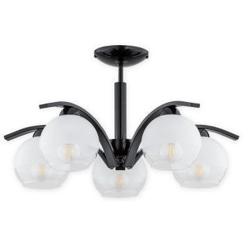 Люстра Lemir Lighting O2525 W5 CZA Leo czarny połysk E27 5x60W IP20