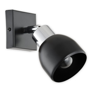 Бра Lemir Lighting O2590 K1 CZA Feniks czarny matowy + chrom E27 1x60W IP20