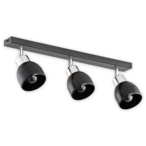 Спот Lemir Lighting O2593 P3 CZA Feniks czarny matowy + chrom E27 3x60W IP20