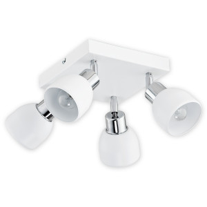 Спот Lemir Lighting O2594 P4 BIA Feniks biały matowy + chrom E27 4x60W IP20