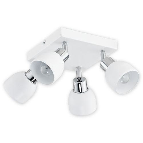 Спот Lemir Lighting O2594 P4 BIA Feniks biały matowy + chrom E27 4x60W IP20