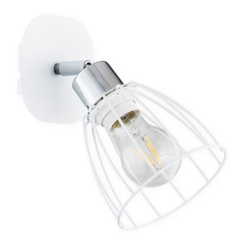 Бра Lemir Lighting O2690 K1 BIA Hornet biały matowy + chrom E27 1x60W IP20
