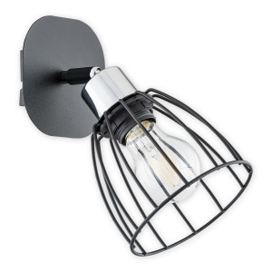 Бра Lemir Lighting O2690 K1 CZA Hornet czarny matowy + chrom E27 1x60W IP20