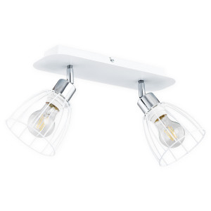 Спот Lemir Lighting O2692 P2 BIA Hornet biały matowy + chrom E27 2x60W IP20