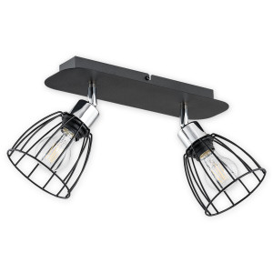 Спот Lemir Lighting O2692 P2 CZA Hornet czarny matowy + chrom E27 2x60W IP20