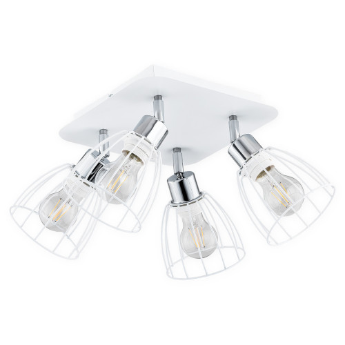 Спот Lemir Lighting O2694 P4 BIA Hornet biały matowy + chrom E27 4x60W IP20