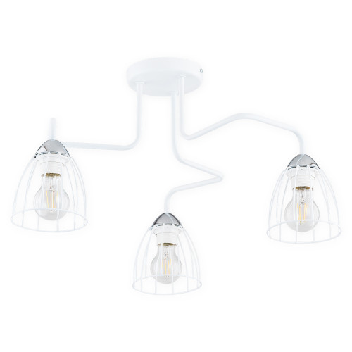 Люстра Lemir Lighting O2703 W3 BIA Senso biały matowy + chrom E27 3x60W IP20