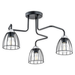 Люстра Lemir Lighting O2703 W3 CZA Senso czarny matowy + chrom E27 3x60W IP20