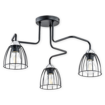 Люстра Lemir Lighting O2703 W3 CZA Senso czarny matowy + chrom E27 3x60W IP20