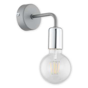 Бра Lemir Lighting O2740 K1 SZA Pixi szary matowy + chrom E27 1x60W IP20