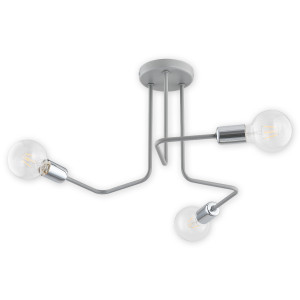 Люстра Lemir Lighting O2743 W3 SZA Pixi szary matowy + chrom E27 3x60W IP20