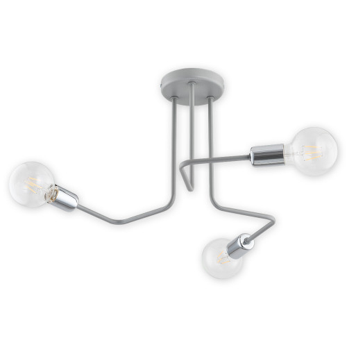 Люстра Lemir Lighting O2743 W3 SZA Pixi szary matowy + chrom E27 3x60W IP20