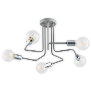Люстра Lemir Lighting O2745 W5 SZA Pixi szary matowy + chrom E27 5x60W IP20
