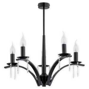 Люстра Lemir Lighting O2865 W5 CZA Kapra czarny połysk E14 5x60W IP20