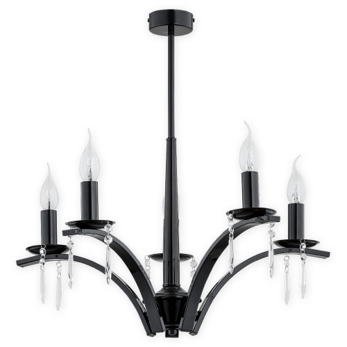 Люстра Lemir Lighting O2865 W5 CZA Kapra czarny połysk E14 5x60W IP20