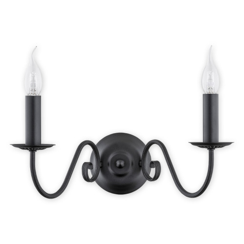 Бра Lemir Lighting O2891 K2 CZA Asti czarny matowy E14 2x60W IP20