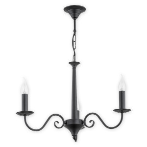Люстра Lemir Lighting O2893 W3 CZA Asti czarny matowy E14 3x60W IP20