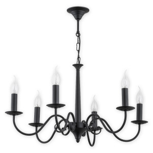 Люстра Lemir Lighting O2896 W6 CZA Asti czarny matowy E14 6x60W IP20