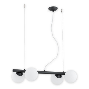 Люстра підвісна Lemir Lighting O2914 W4 CZA Osso czarny matowy E14 4x40W IP20