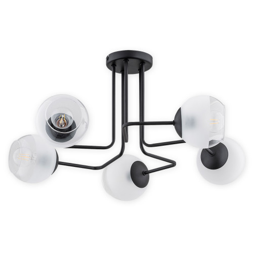 Люстра Lemir Lighting O3085 W5 CZA Pinox czarny matowy E27 5x60W IP20