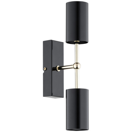 Бра Lemir Lighting O3141 K2 CZA Frigga czarny połysk + złoty GU10 2x10W IP20