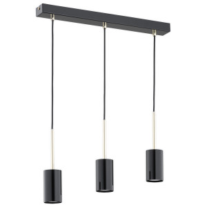 Люстра підвісна Lemir Lighting O3147 W3 CZA Frigga czarny połysk + złoty GU10 3x10W IP20