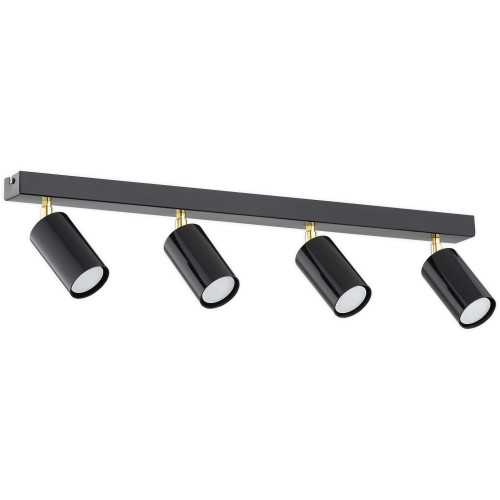 Спот Lemir Lighting O3154 P4 CZA Idun czarny połysk + złoty GU10 4x10W IP20