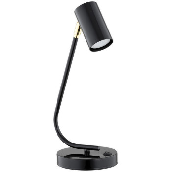 Настільна лампа Lemir Lighting O3158 L1 CZA Idun czarny połysk + złoty GU10 1x10W IP20