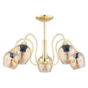 Люстра Lemir Lighting O3335 W5 ZL Julietta złoty E27 5x60W IP20