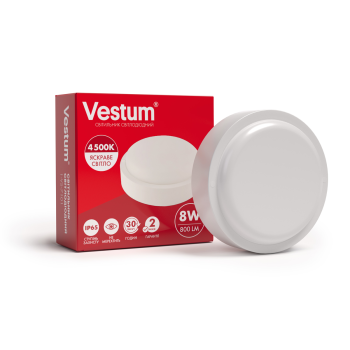 Світлодіодний круглий світильник ЖКГ Vestum 8W 4500K 220V 1-VS-7101