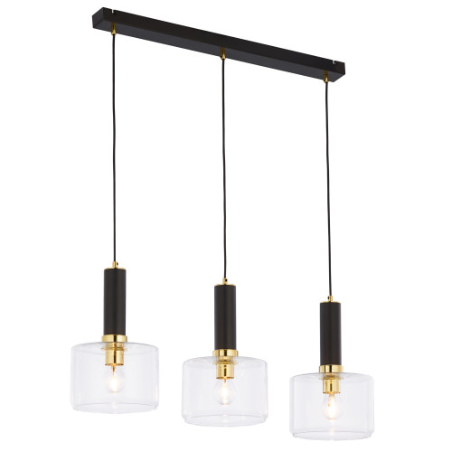 Jupiter 1848 - VA3 - Підвісна люстра VANES 3xE27/60W/230V латунь/чорний