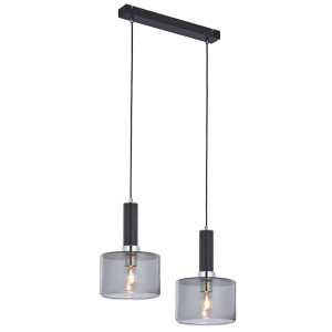 Jupiter 1859 - VA2 - Підвісна люстра VANES 2xE27/60W/230V срібний/чорний
